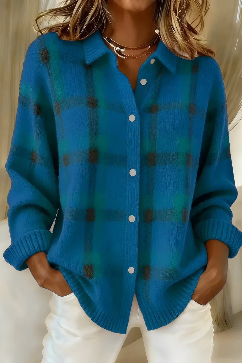 Tesa™ | Kariert Gestrickter Cardigan – Retro &amp; Bequem
