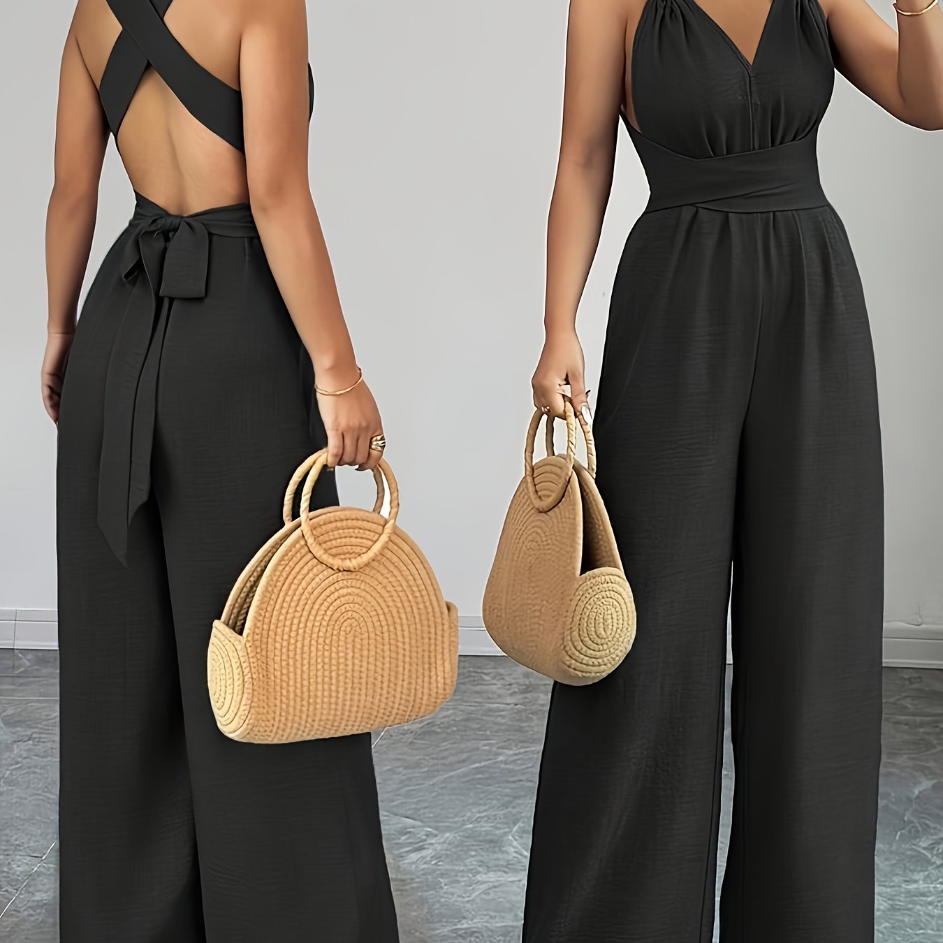 Emily | Eleganter Jumpsuit aus Leinen und Baumwolle