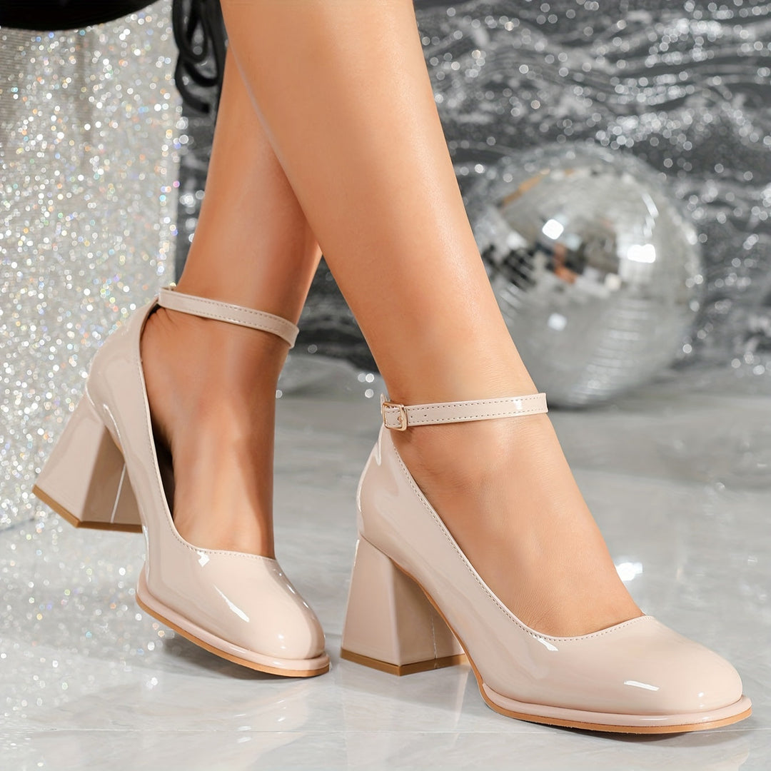 Celeste | Lack Riemchen Heels