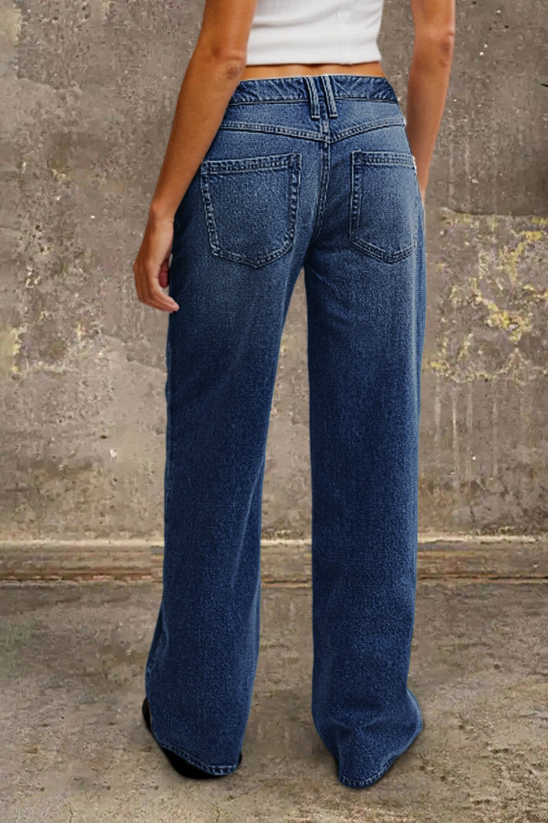 Denvara | Straight Cut Mid Rise Jeans