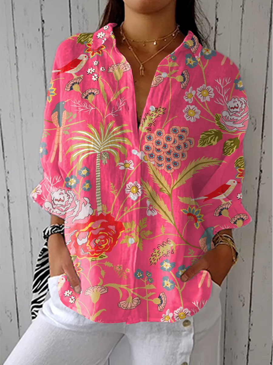Elizabeth – Bluse mit tropischem Blumenmuster