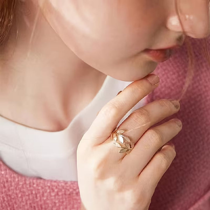 Blattdesign-Ring | Gemeinsam gegen Brustkrebs (1+1 GRATIS)