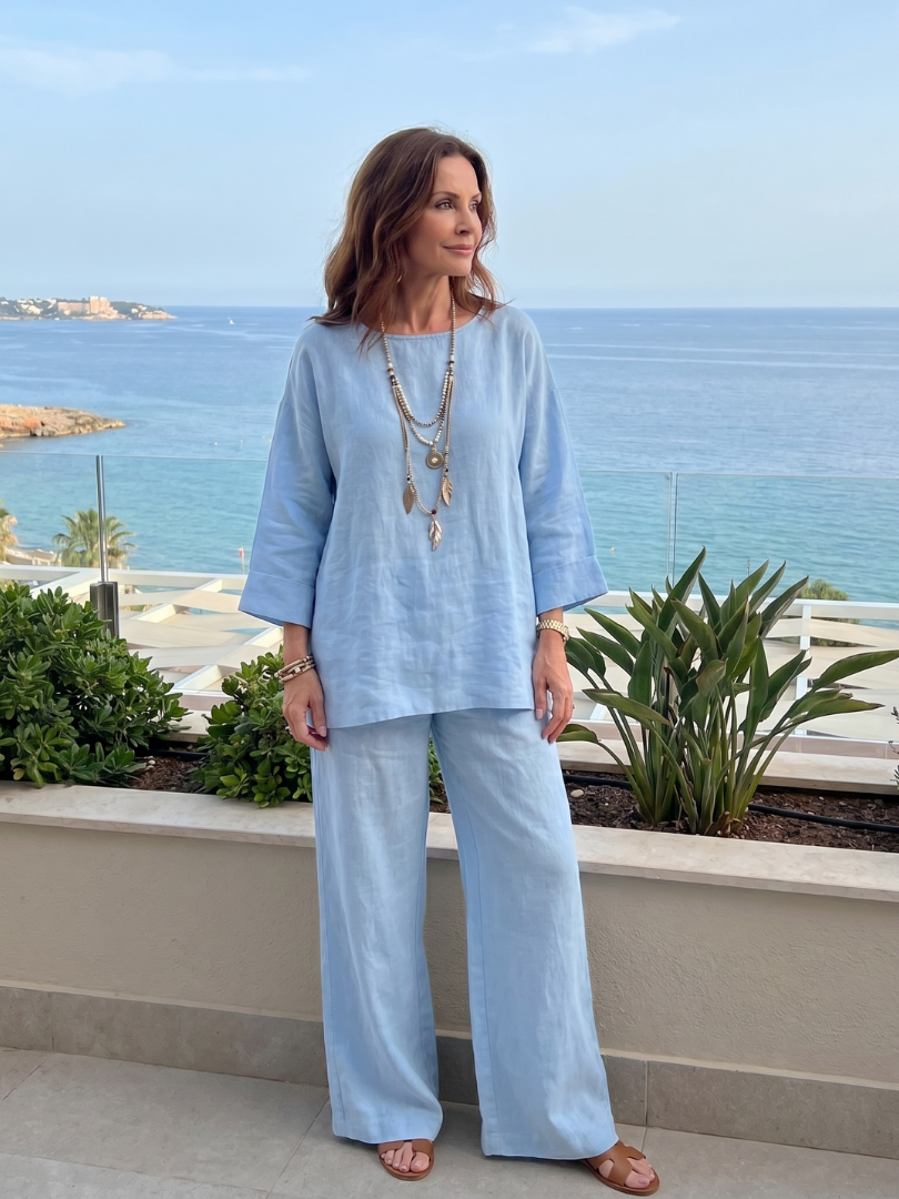 Prue | Set aus übergroßer Tunika und Hose mit weitem Bein
