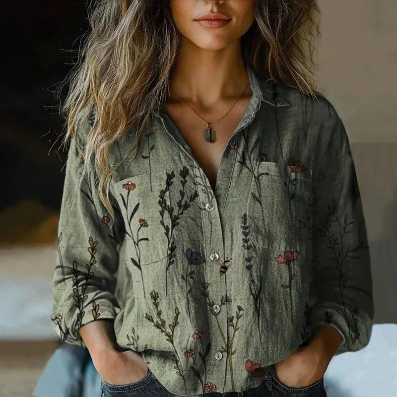 NIVES I BEDRUCKTE VINTAGE-BLUSE