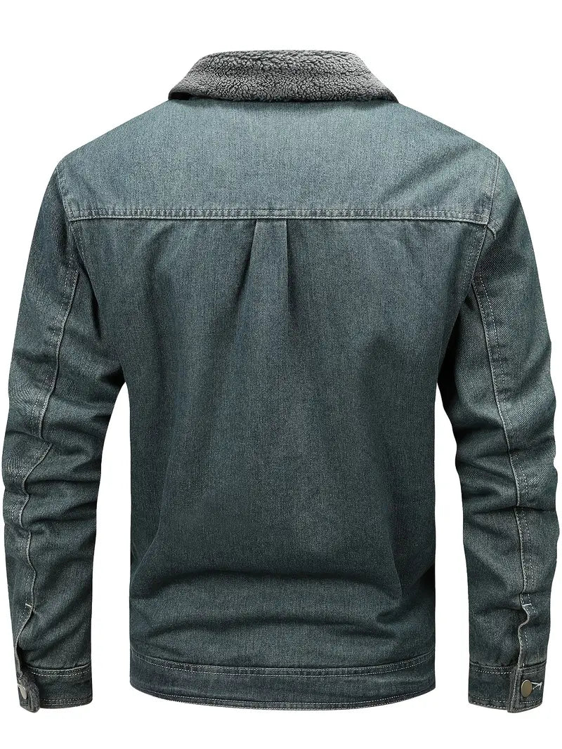 Geoffroy – Vintage-Denimjacke mit Fleecefutter