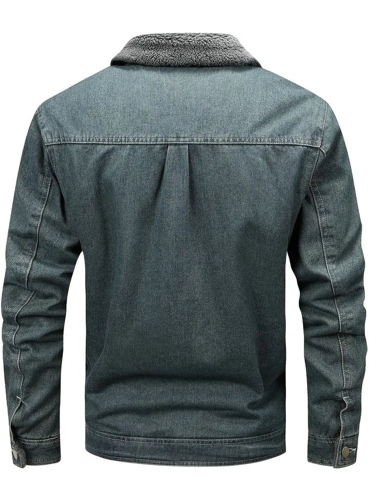 Geoffroy – Vintage-Denimjacke mit Fleecefutter