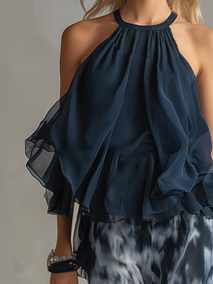Élise | Elegantes und leichtes Set mit fließendem Oberteil und weit geschnittener Hose