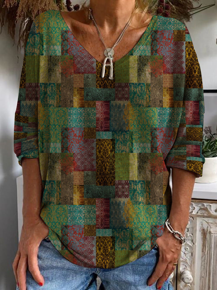 Damen Plus-Size Print Tops – Elegante Muster in L–XXXL