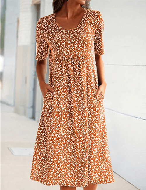 FENRIKE I RETRO-BLUMENKLEID