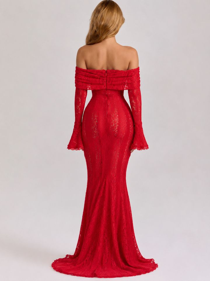 Ätherisches Spitzenkleid Maxi