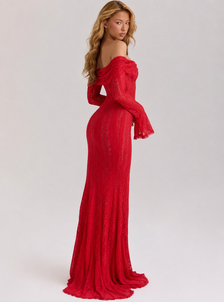 Ätherisches Spitzenkleid Maxi