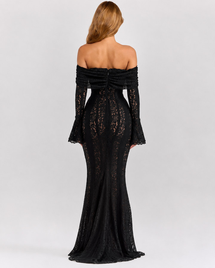 Ätherisches Spitzenkleid Maxi