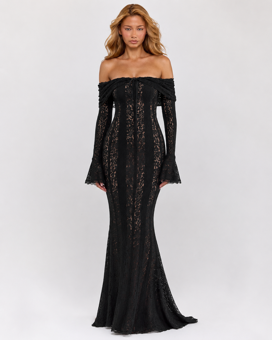 Ätherisches Spitzenkleid Maxi