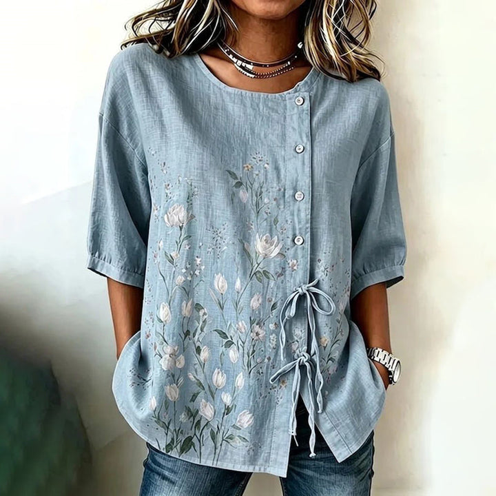 Pamela | Blaue Sommerbluse