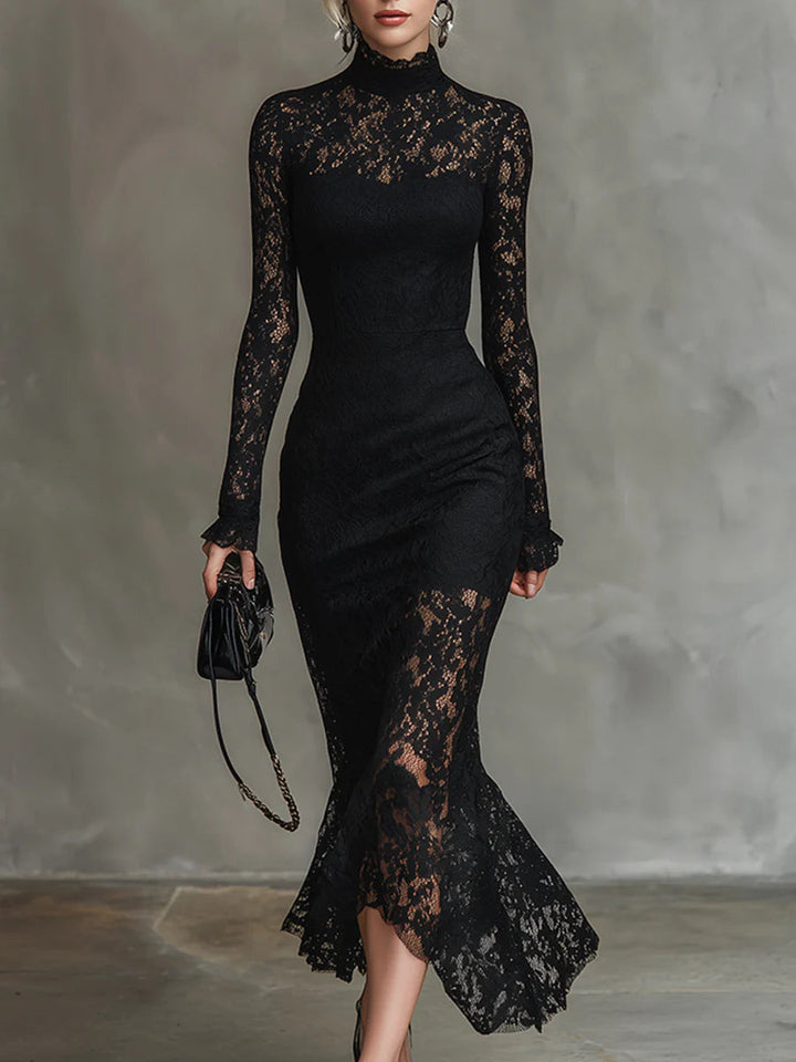 Julia™ | Schwarzes Maxikleid aus Spitze