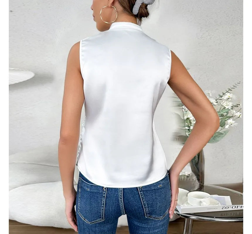 Sarah | Elegantes ärmelloses einfarbiges Top