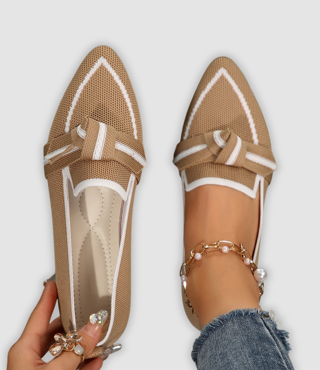 Evelina - Bequeme Mesh-Loafers mit Schleife