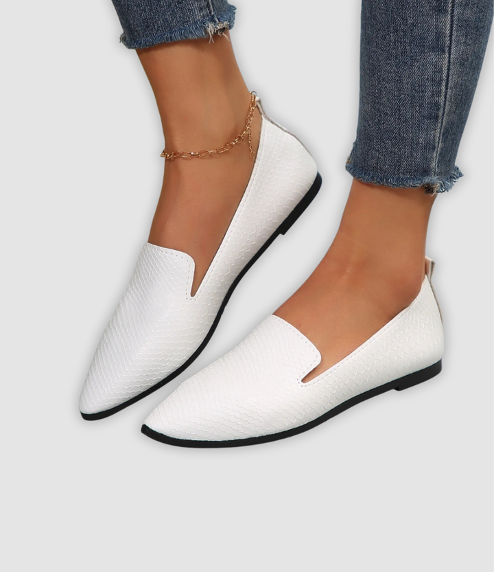 Rowan - Vintage Leder-Loafers mit spitzer Zehenpartie