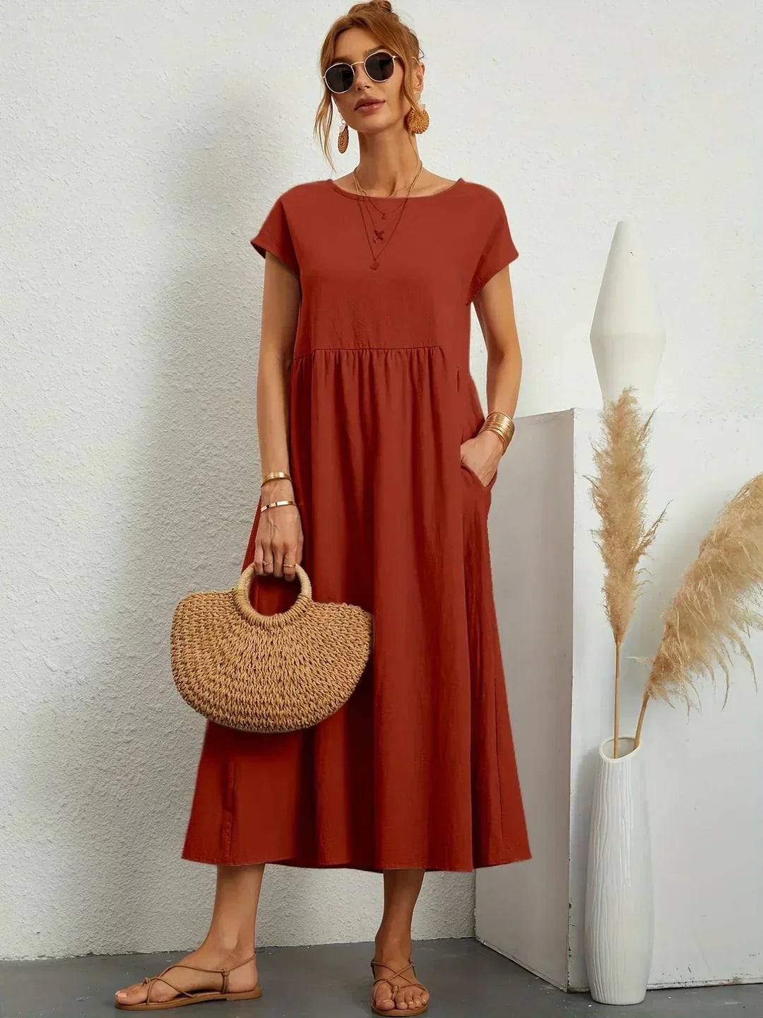 Ursina™ | Midi-Kleid mit fließendem Schnitt