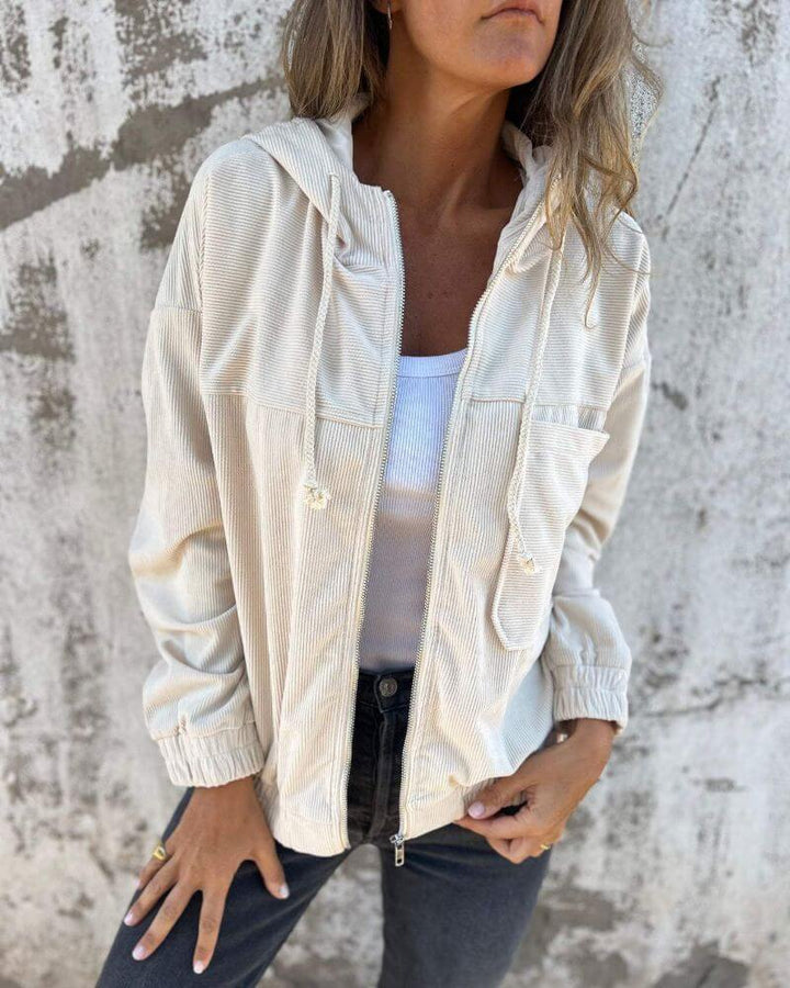 Nathalie™ – Cord-Hoodie mit Reissverschluss
