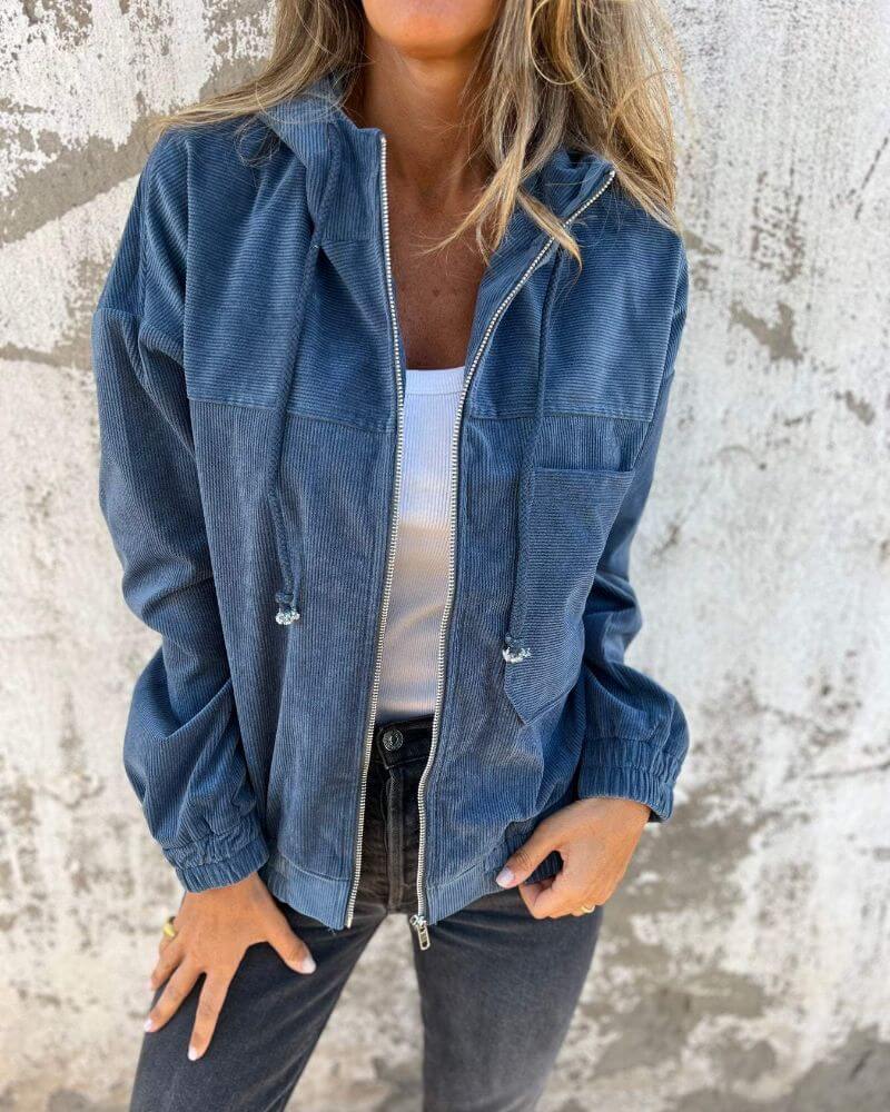 Nathalie™ – Cord-Hoodie mit Reissverschluss