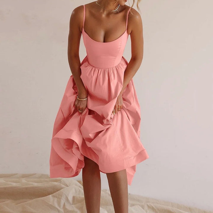 Rosalie | Luftiges A-Linien-Midikleid mit Spaghettiträgern