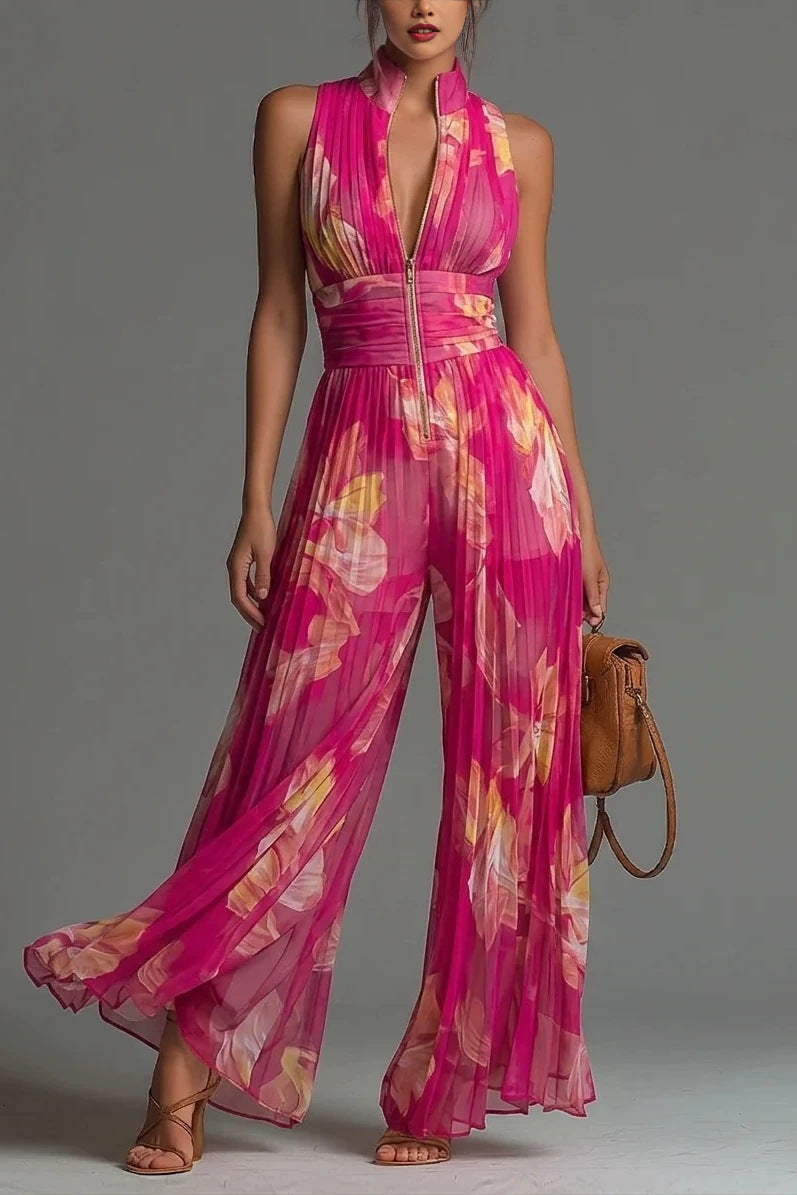 ÉLAN – Skulpturaler Plissee-Jumpsuit