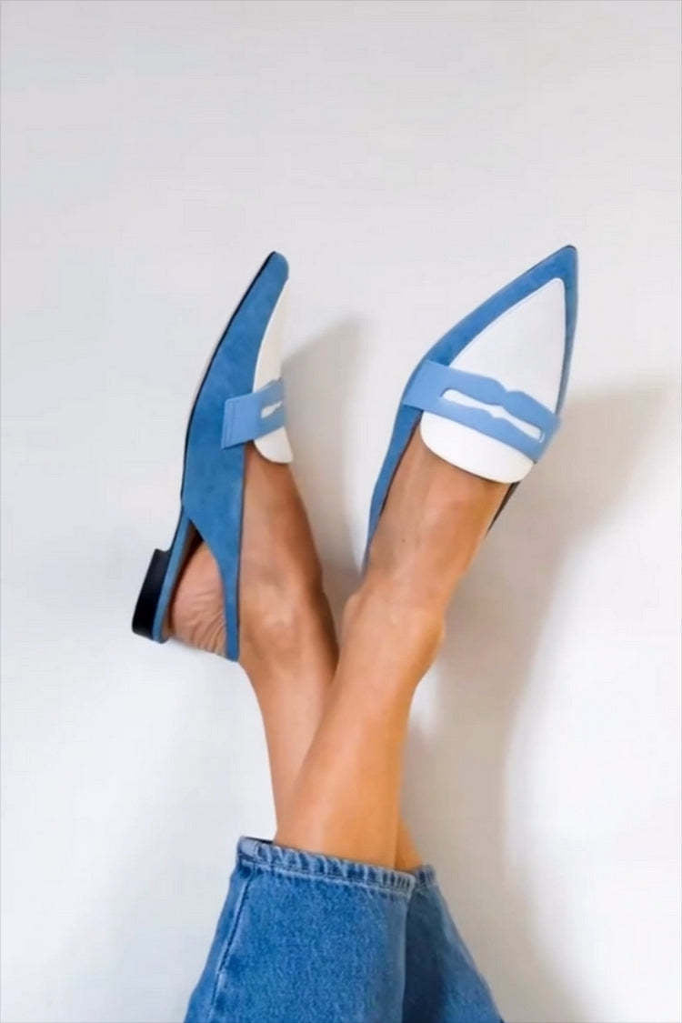 Jacqueline | Blaue Slingback Loafers