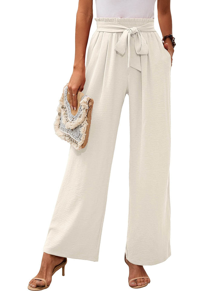 Hohe Taille Weite Hose Damen Soft Bow Taille