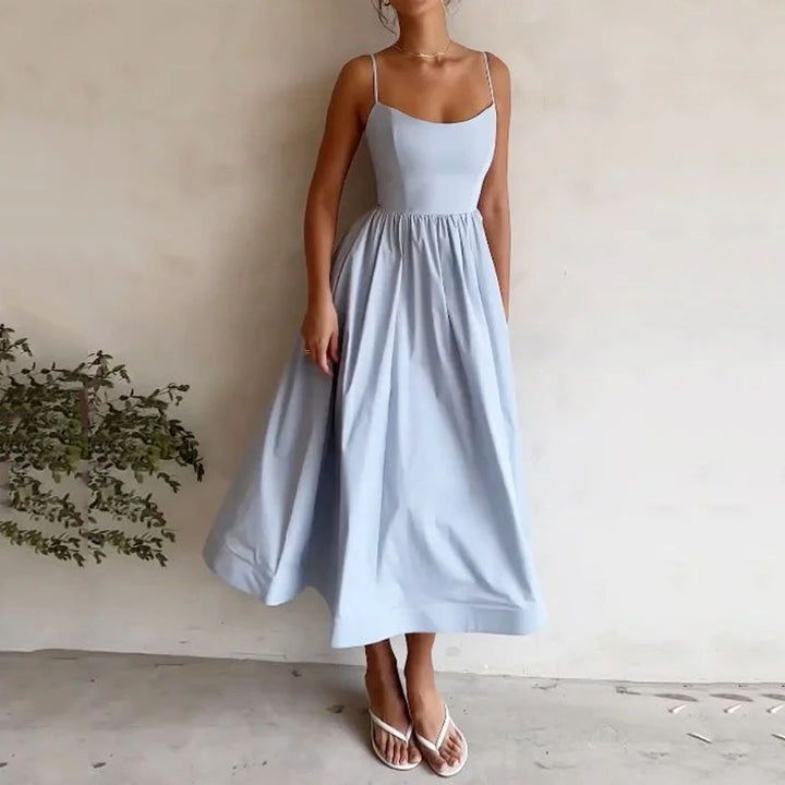Rosalie | Luftiges A-Linien-Midikleid mit Spaghettiträgern