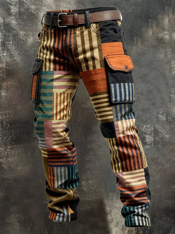 VISTERO™ | Cargo-Hose für Herren im Patchwork-Stil