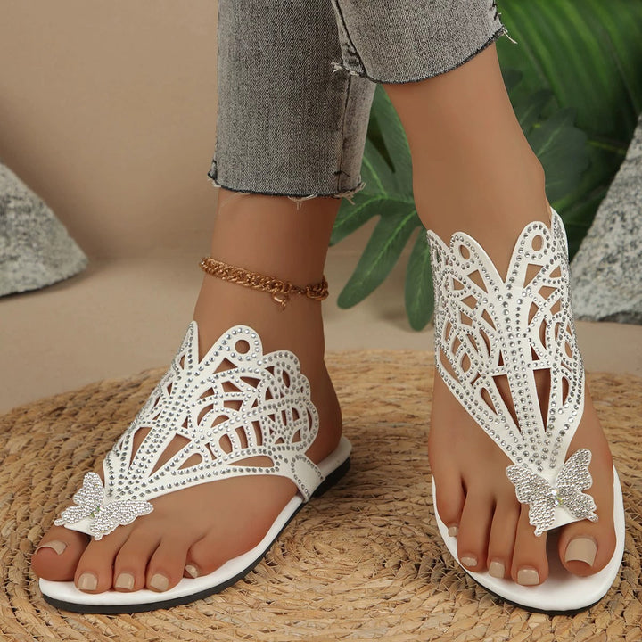 Rosalia - Elegante Ledersandalen mit Schmetterlingsverzierung
