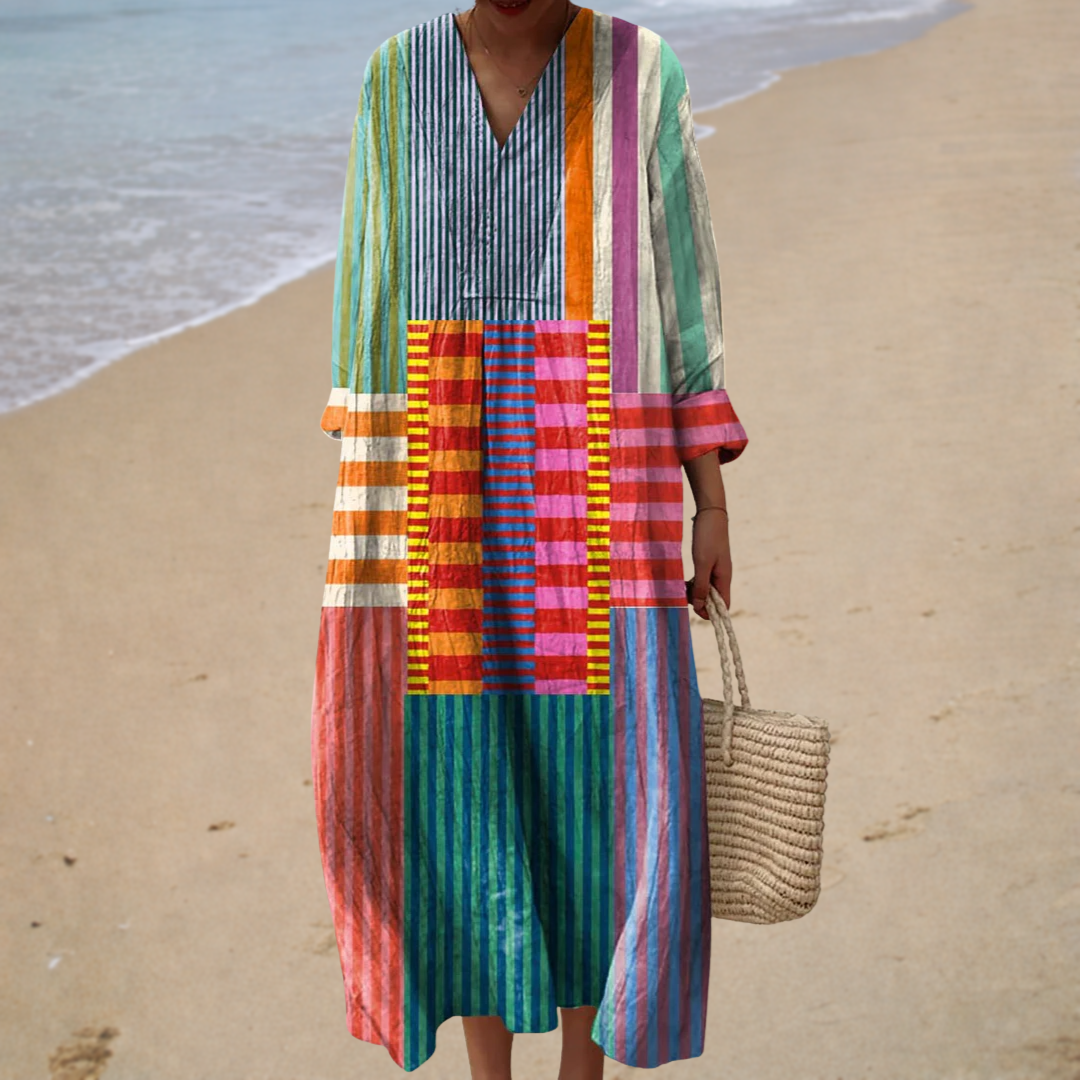 Frida | Künstlerisches Colorblock-Kleid