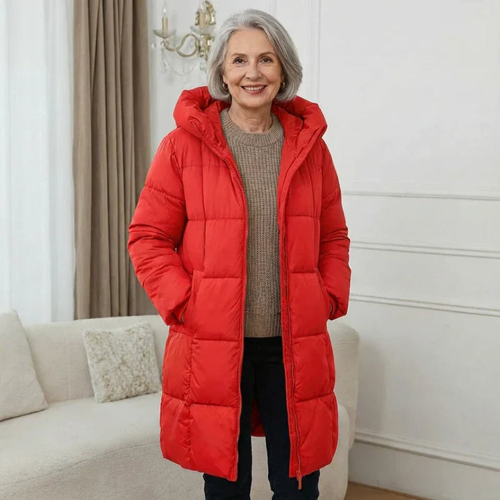 Iris™ | Langer Daunenmantel mit Kapuze
