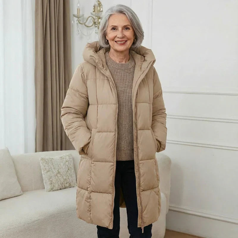 Iris™ | Langer Daunenmantel mit Kapuze