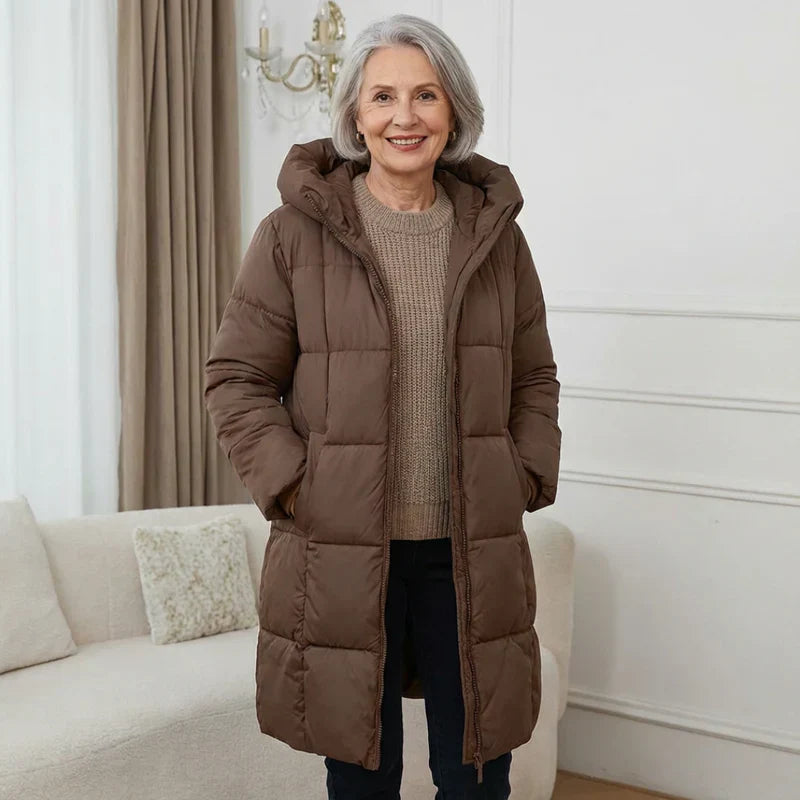 Iris™ | Langer Daunenmantel mit Kapuze
