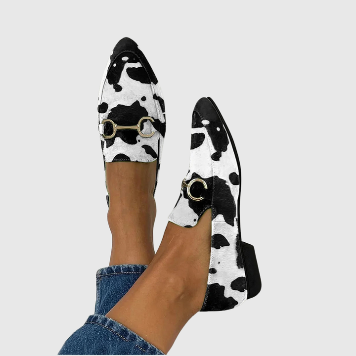 Diana - Bedruckte Slipper mit Schnallendetail