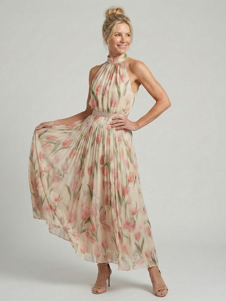 Aurelle | Neckholder Floral Midikleid
