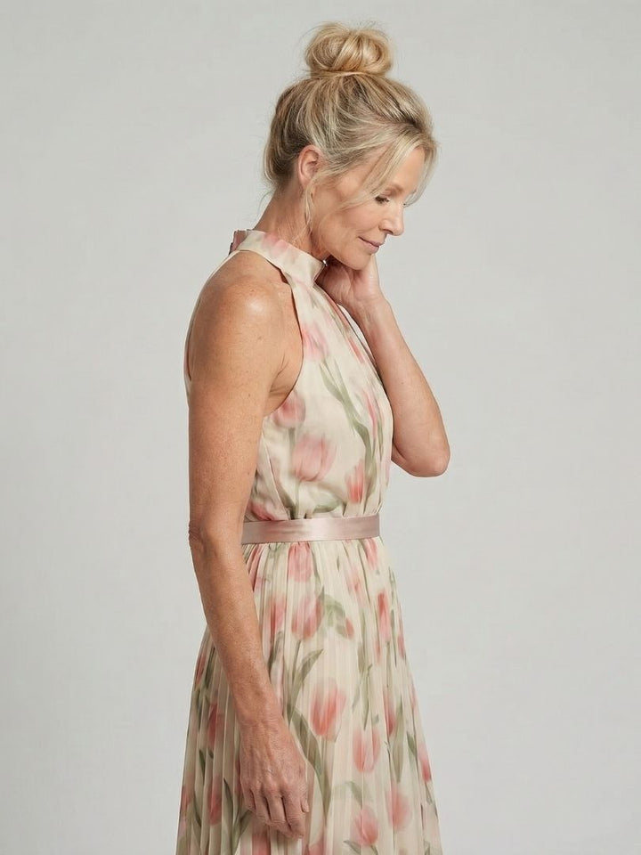 Aurelle | Neckholder Floral Midikleid