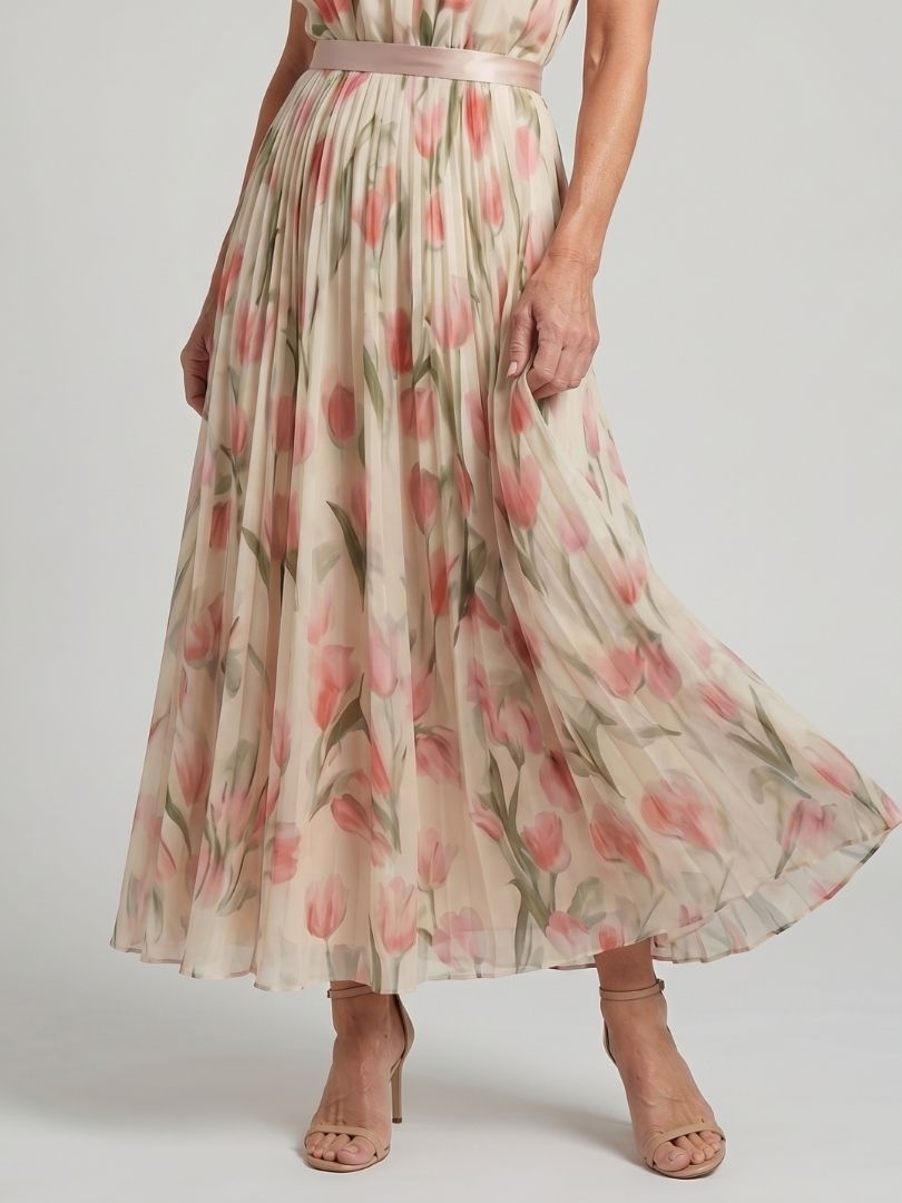 Aurelle | Neckholder Floral Midikleid