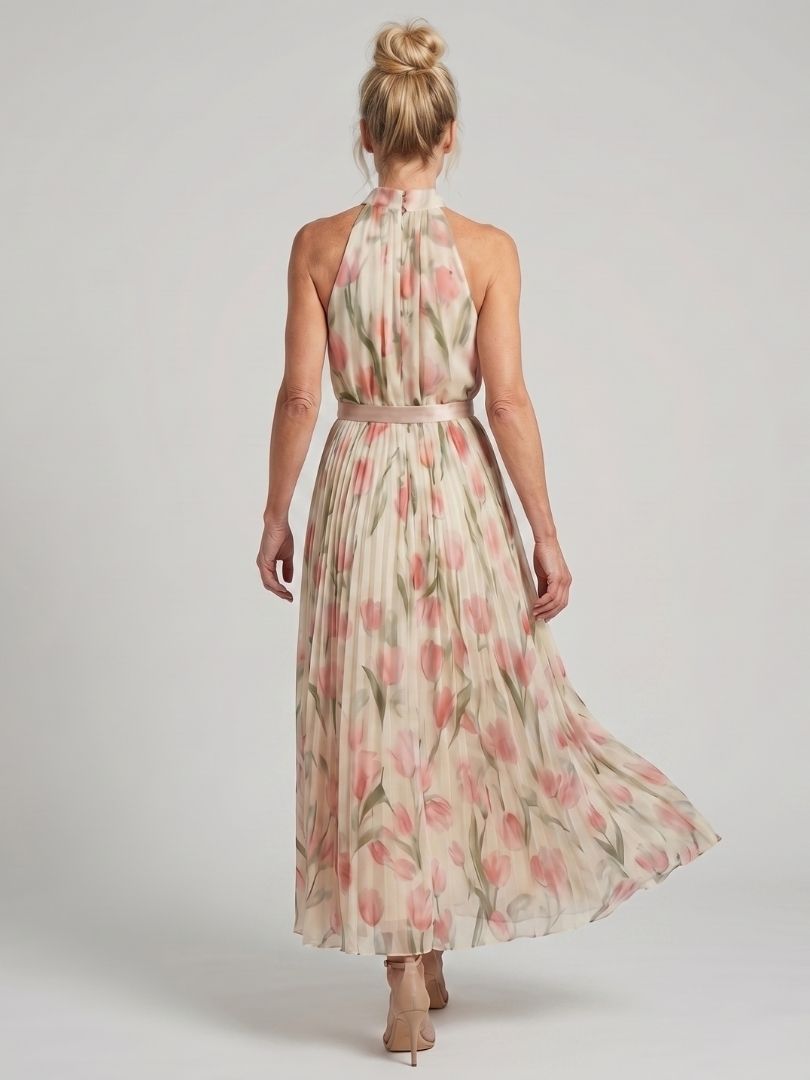 Aurelle | Neckholder Floral Midikleid