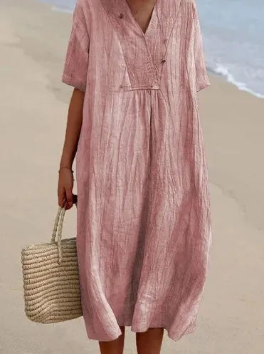 Silvana™ | Lässiges, strukturiertes Maxikleid