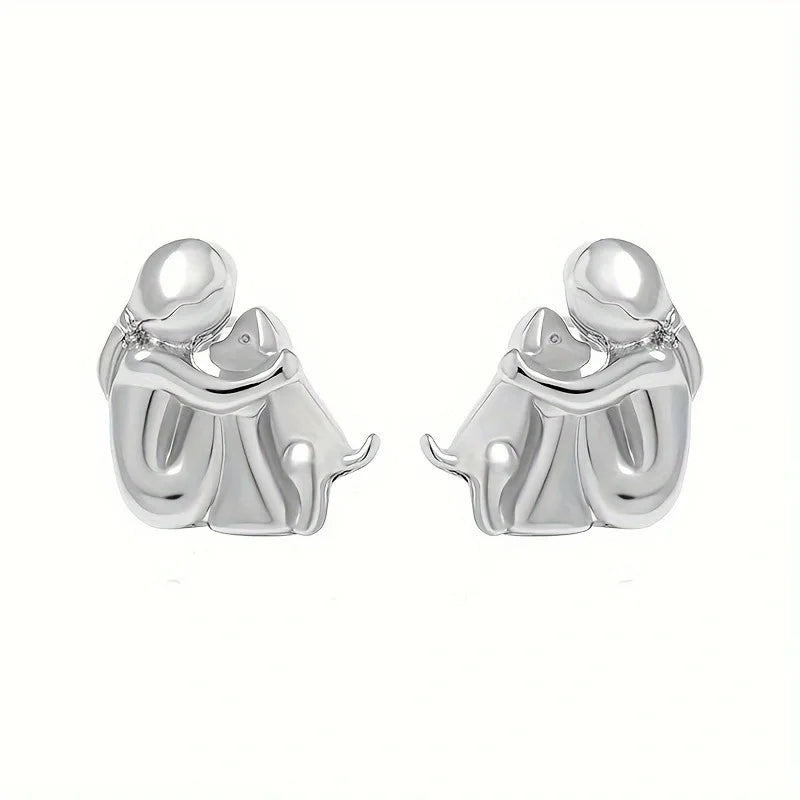 Zweifarbige Ohrstecker aus Silber und Gold