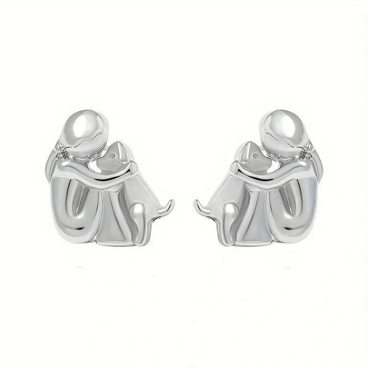 Zweifarbige Ohrstecker aus Silber und Gold