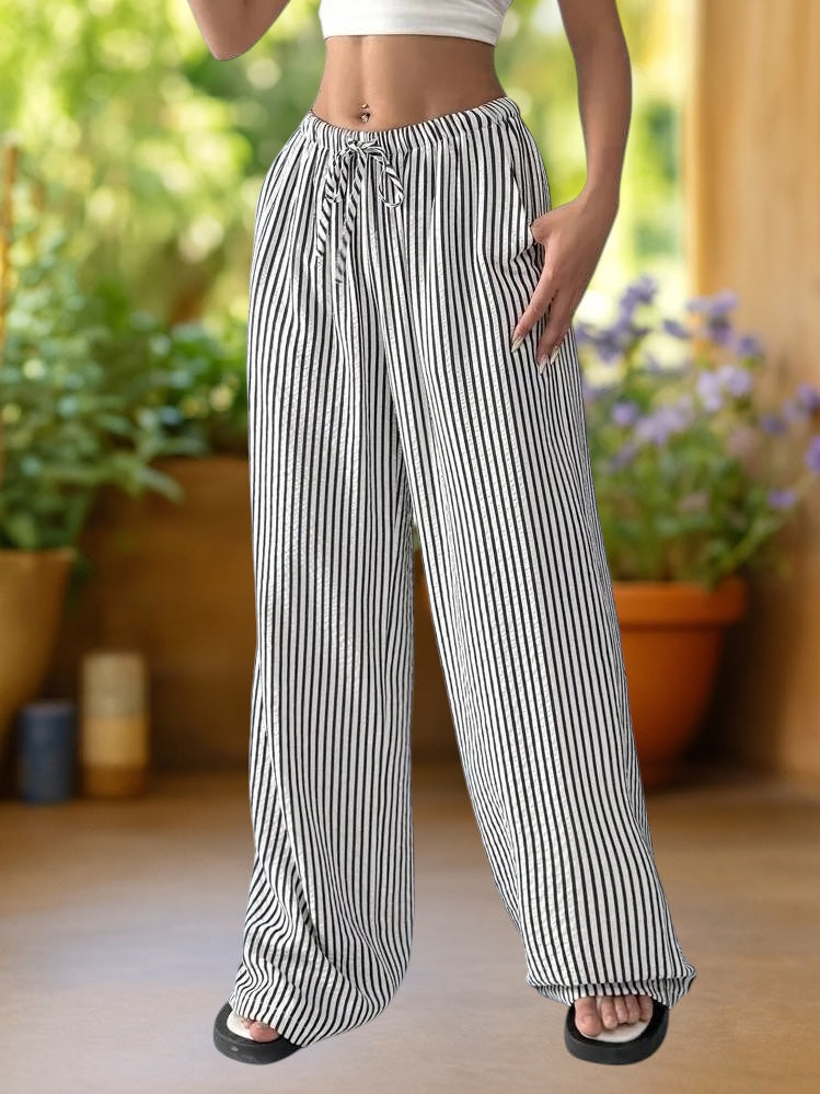 Reily | Bequeme gestreifte bodenlange Hose