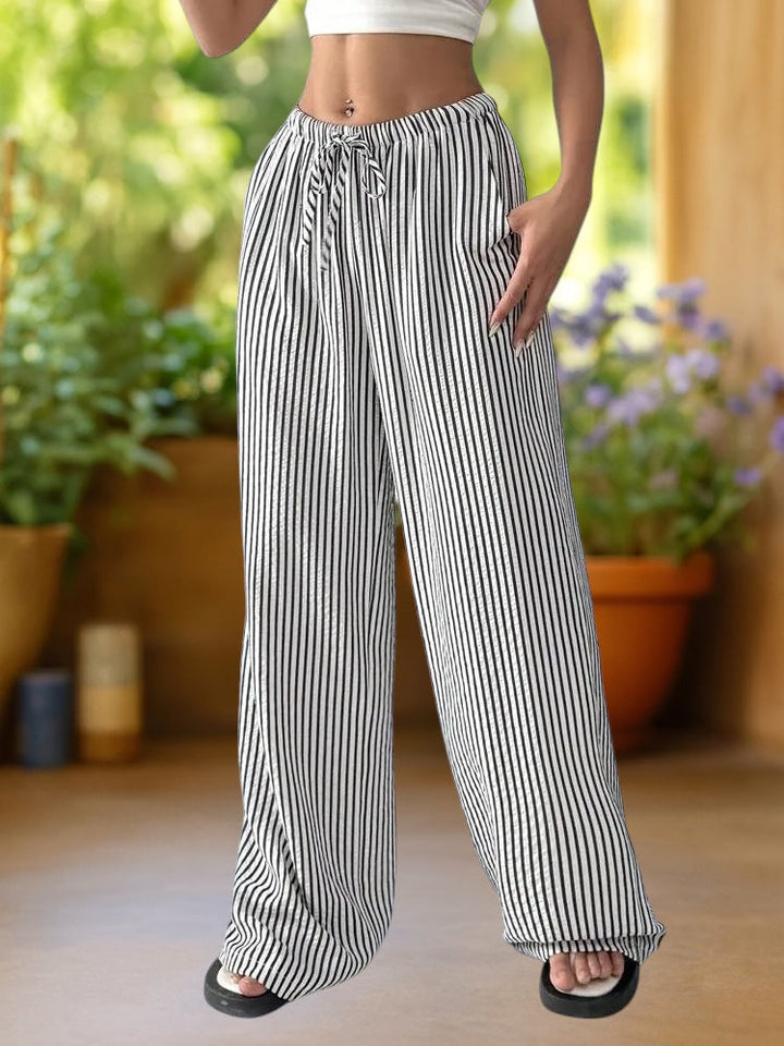 Reily | Bequeme gestreifte bodenlange Hose