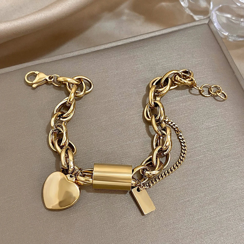 Heartened – Markante Gliederarmkette (1+1 GRATIS)