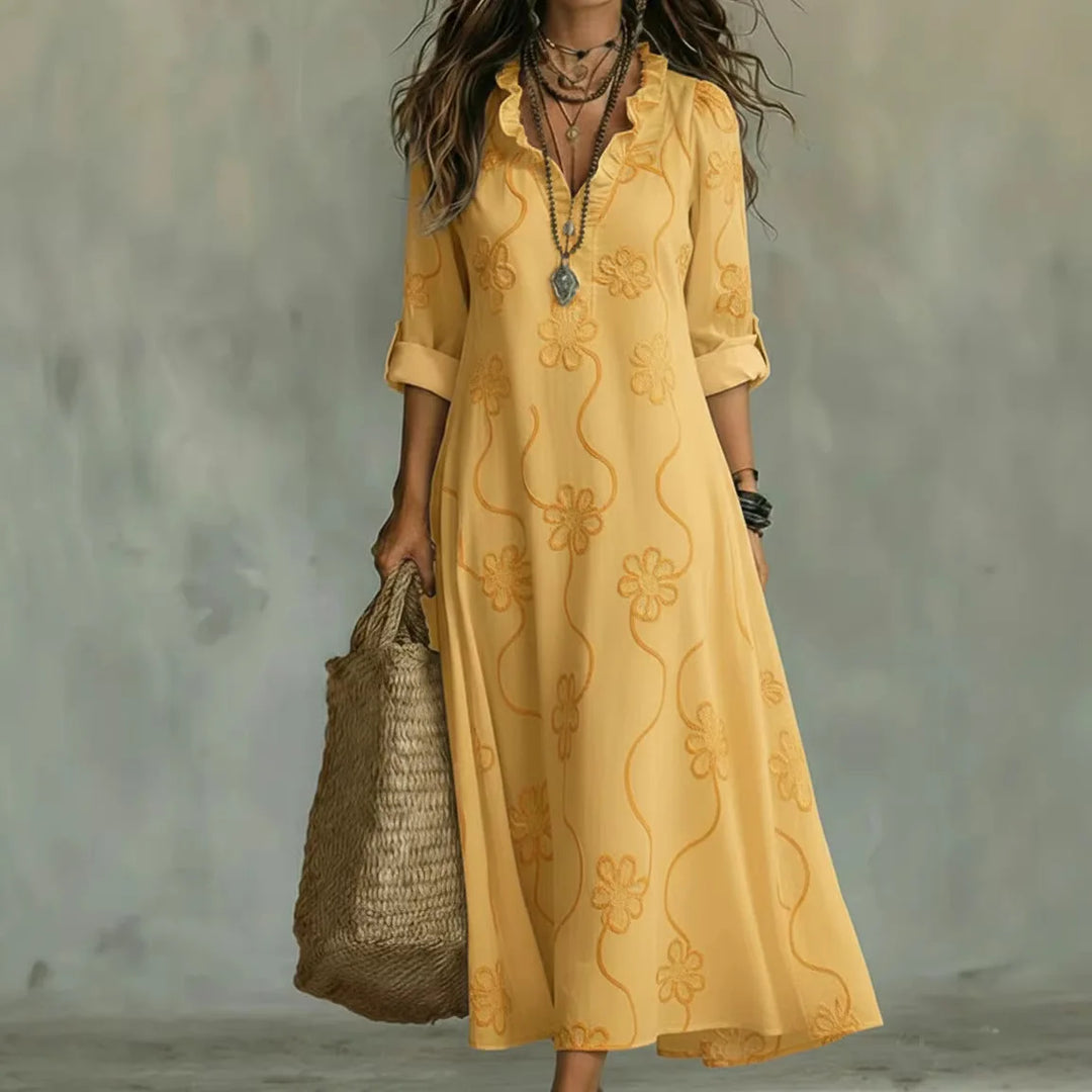 Sienna – Langes Sommerkleid mit Blumenmuster