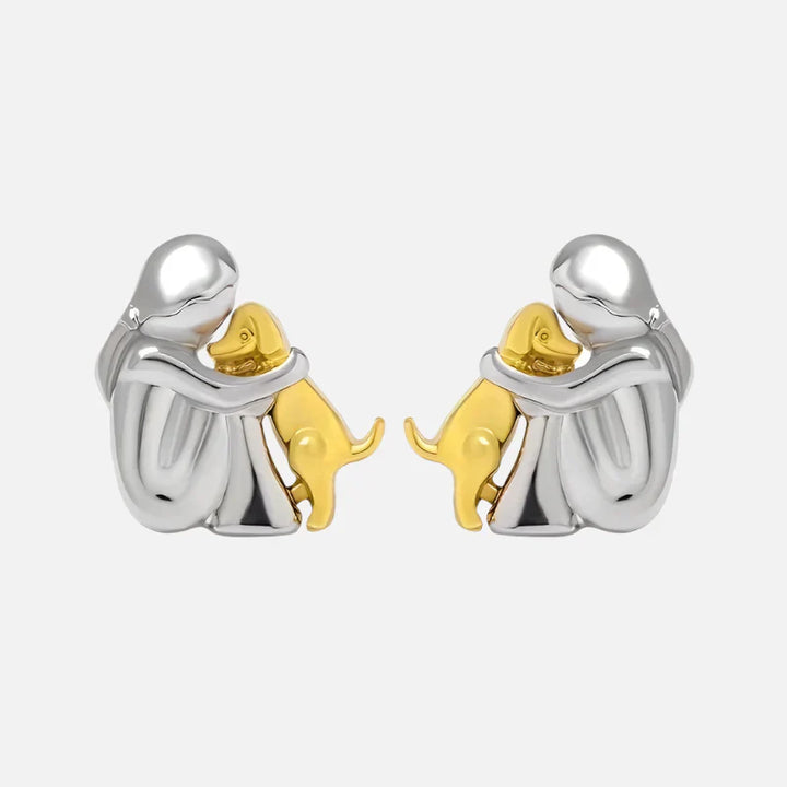 Zweifarbige Ohrstecker aus Silber und Gold