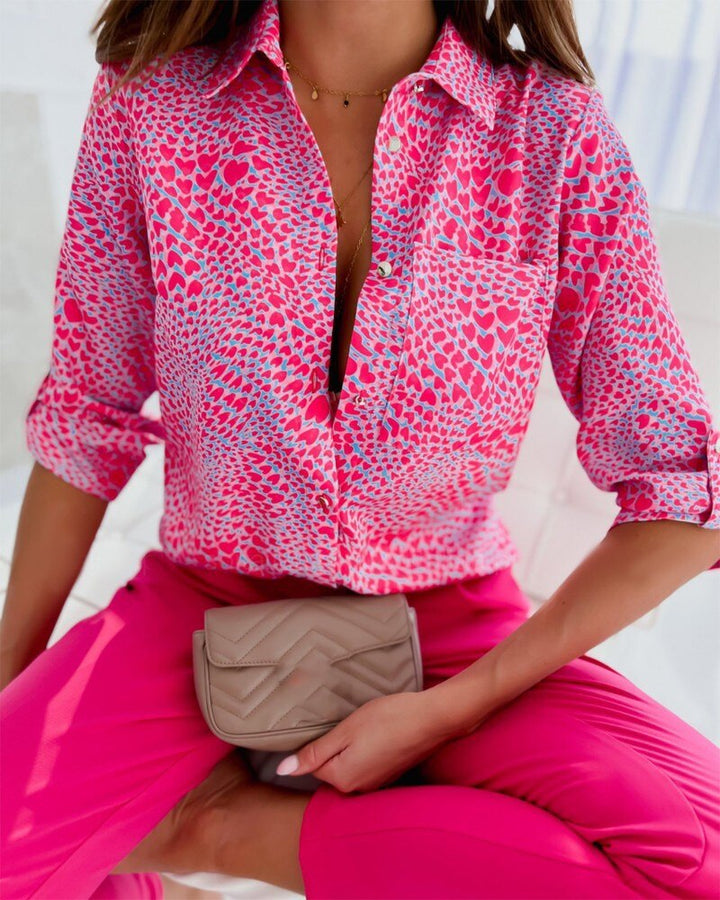 Sibylle | Modische Bluse mit langen Ärmeln und Knopfleiste